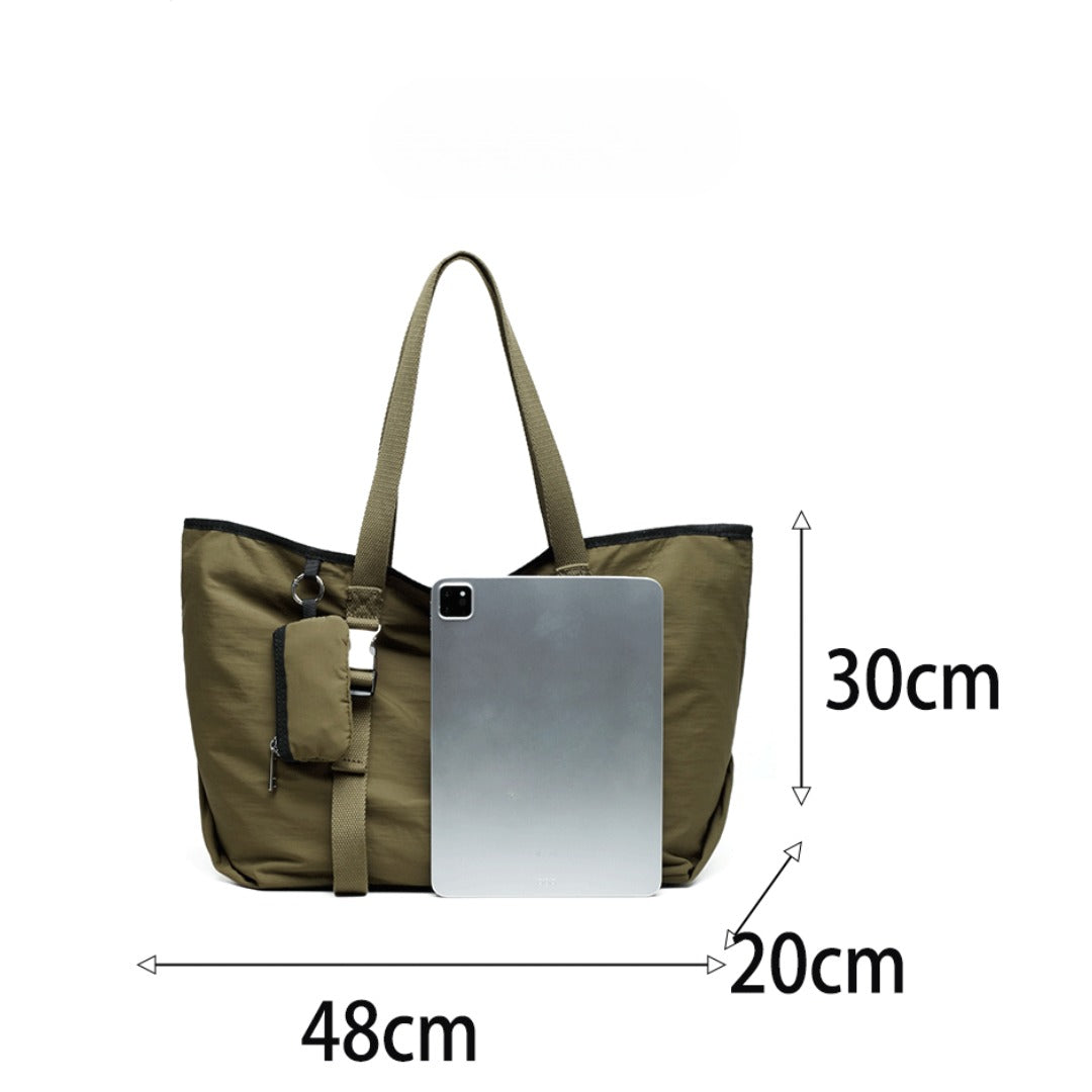 Bolso tote de gran capacidad para mujer, bolso de hombro de moda, bolso de hombro casual y elegante, bolso de estudiante, bolso tote de lona extragrande con pequeño monedero 