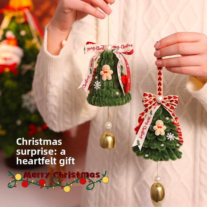 Colgante de regalo de Navidad para coche, palo giratorio para colgar, árbol de Navidad hecho a mano, paquete de material de bricolaje, decoración de joyería creativa casera