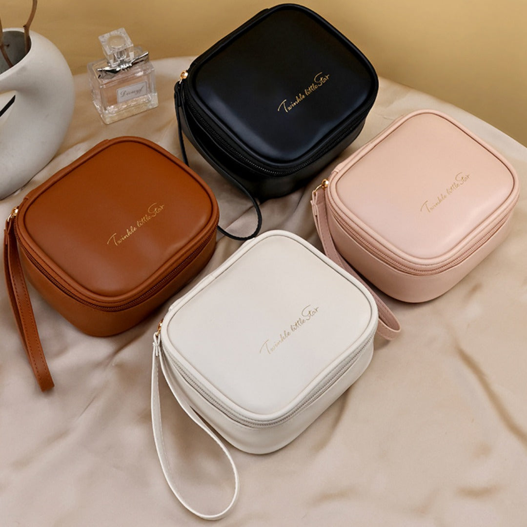 Portable PU Makeup Bags – Small Cream Lipstick Envelope Carry Cosmetic Bag for Students, Ideal for Sanitary Napkin and Small Storage Essentials