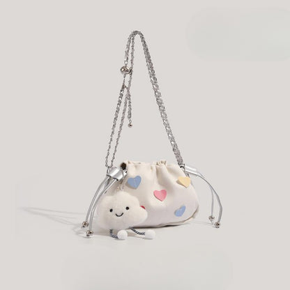 Folded bag female, autumn and winter fashion design chain Crossbody bag, cute small crossbody purse