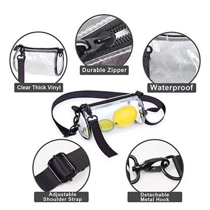 PVC waterproof drum crossbody bag, Transparent small crossbody bag,