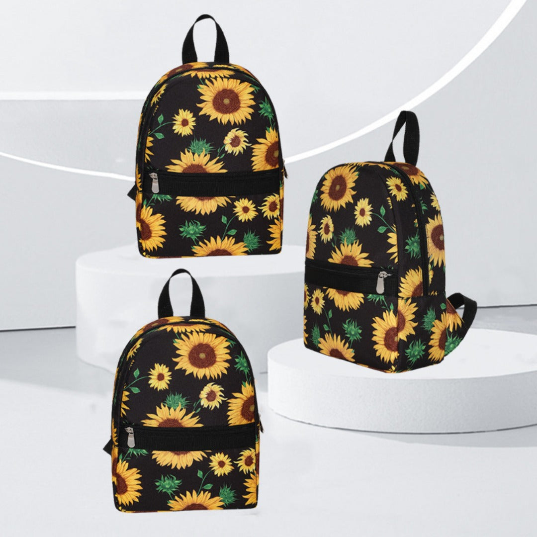Mochila con estampado de girasoles, mochila ligera de gran capacidad, bolso de viaje, mochila de nylon para guardar artículos de viaje. 