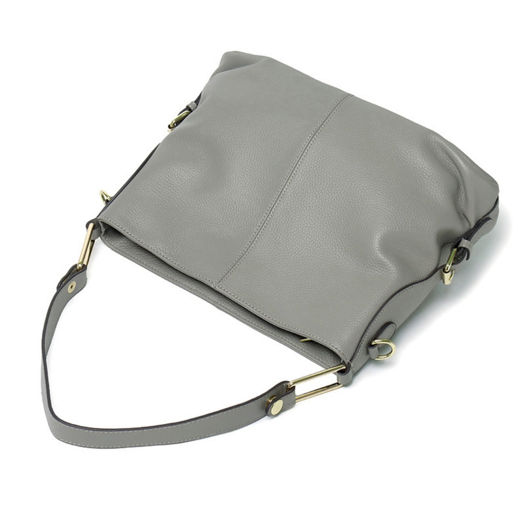 Elegante bolso de piel auténtica - Bolso hobo y bolso bandolera de piel con estilo 
