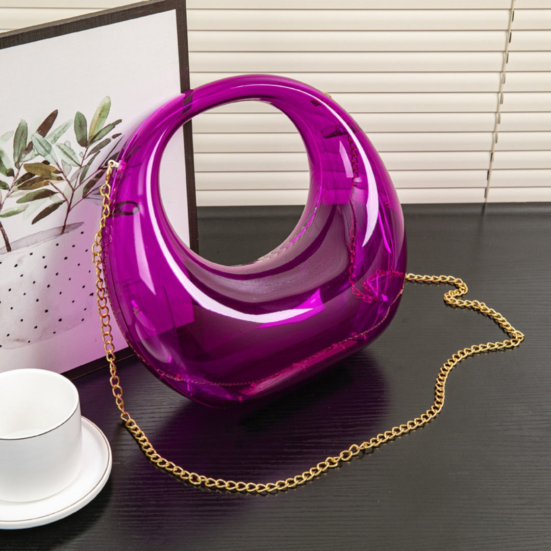 Elegante bolso de noche – Bolso de cena dorado y plateado, elegante neceser de maquillaje acrílico, bolso perfecto para graduación, bolso de fiesta y bolso de mano para bodas 