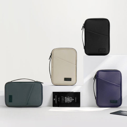 Bolsa para pasaporte de gran capacidad, bolsa multifuncional para guardar documentos, bolsa de viaje impermeable de PU, bolsa antirrobo para certificados. 