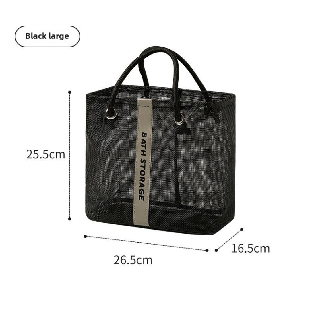 Bolsa de baño de malla, bolsa de baño con bolsillo de malla para artículos de aseo de natación, bolsa de baño para hombre, bolsa de almacenamiento grande 