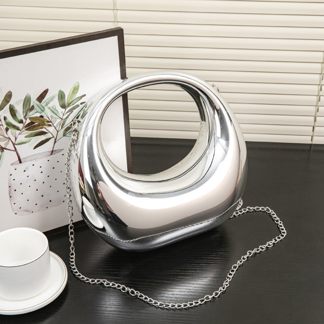 Elegante bolso de noche – Bolso de cena dorado y plateado, elegante neceser de maquillaje acrílico, bolso perfecto para graduación, bolso de fiesta y bolso de mano para bodas 