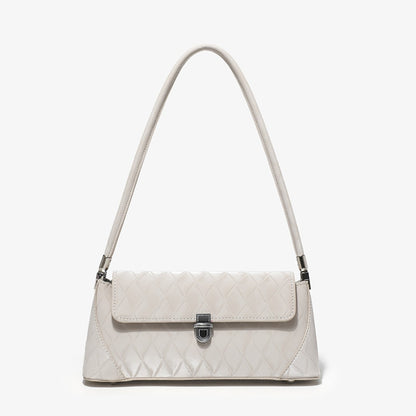 Bolso pequeño de hombro, bolso baguette rosa para llevar al hombro, bolso tote versátil con diseño de diamantes, bolso de hombro sencillo 