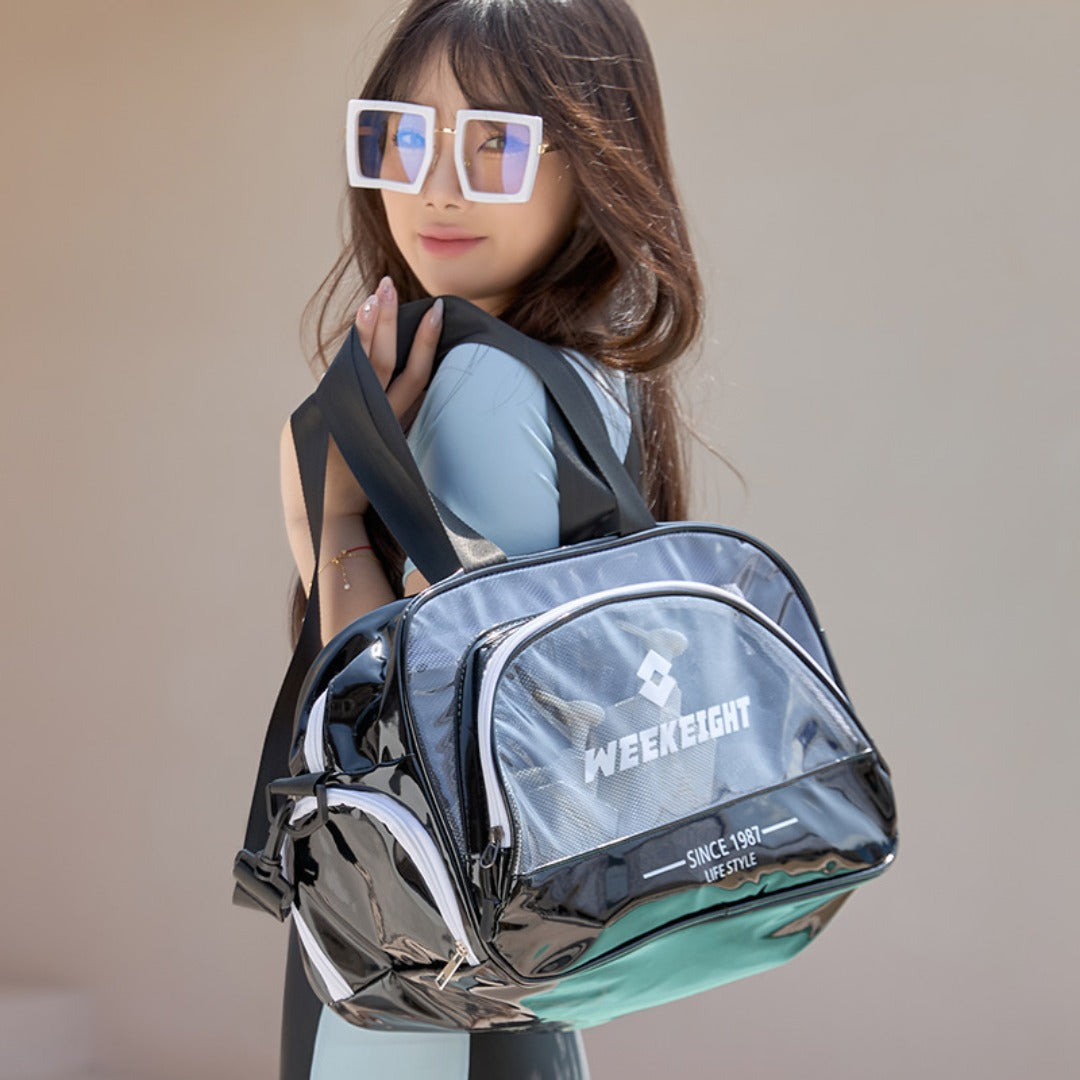 Bolsa de baño transparente de PVC, bolsa de playa deportiva con separación para ropa húmeda y seca, bolsa de fitness de gran capacidad, bolso de viaje transparente para mujer 