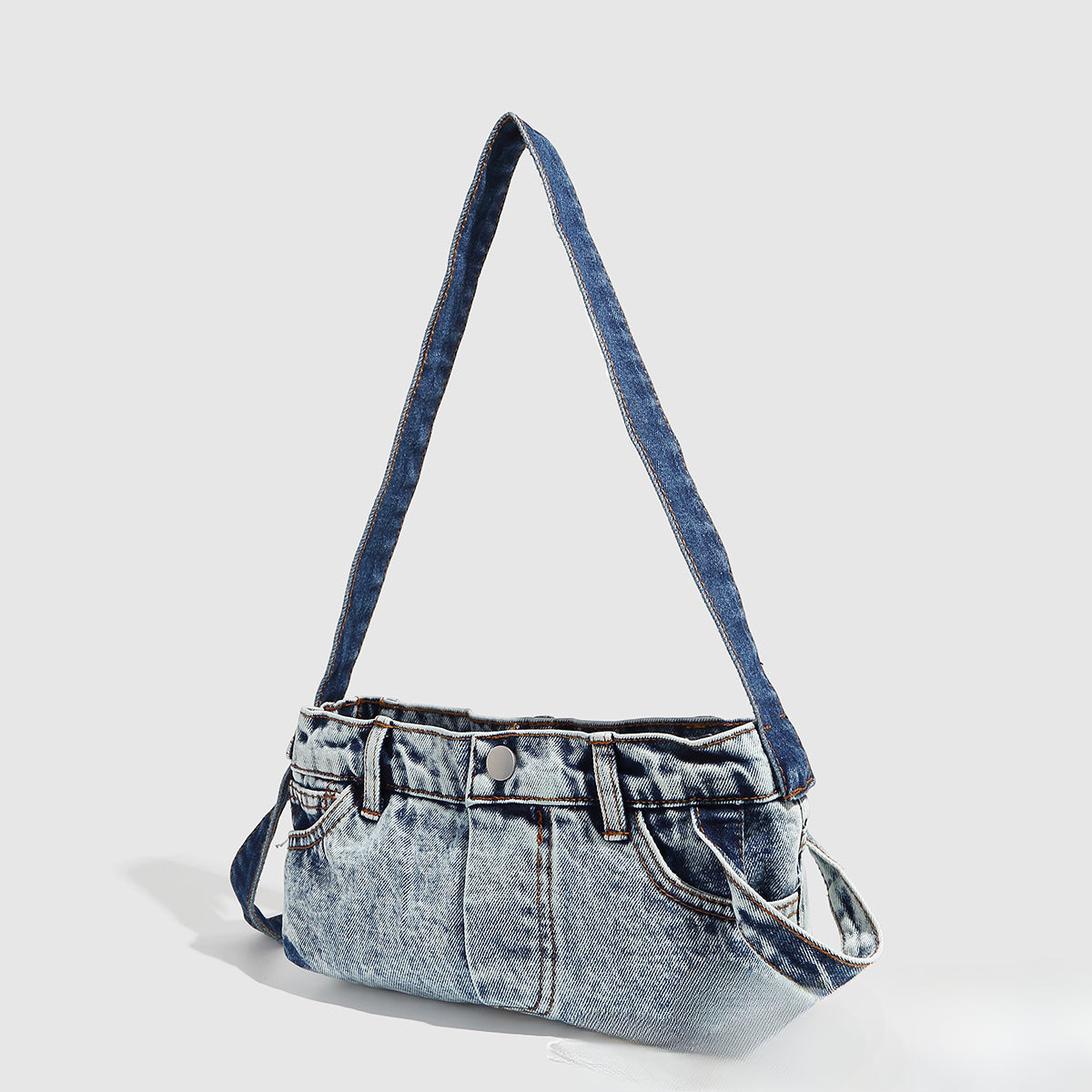Bolso bandolera pequeño de mezclilla para mujer, bolso bandolera retro de verano, bolso hobo azul patchwork 