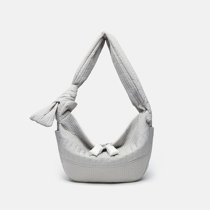 Elegant Folded Hobo Bag Ladies - Lightweight Large Capacity Shoulder Bag & Casual Cloth Crossbody Bag