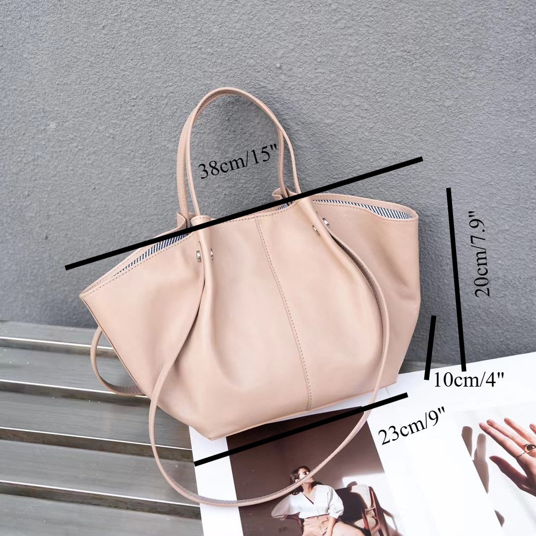 Elegante bolso tote de piel auténtica: bolso tote de piel de oveja de primera calidad para mujer, bolso de mano o bandolera versátil 2 en 1 para un look chic diario. 