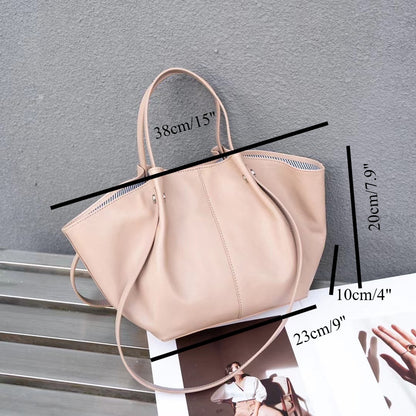 Elegante bolso tote de piel auténtica: bolso tote de piel de oveja de primera calidad para mujer, bolso de mano o bandolera versátil 2 en 1 para un look chic diario. 