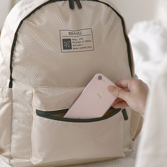 Mochila plegable, mochila de viaje sencilla de gran capacidad para mujer, mochila impermeable, mochila informal de poliéster para guardar ropa, ligera.