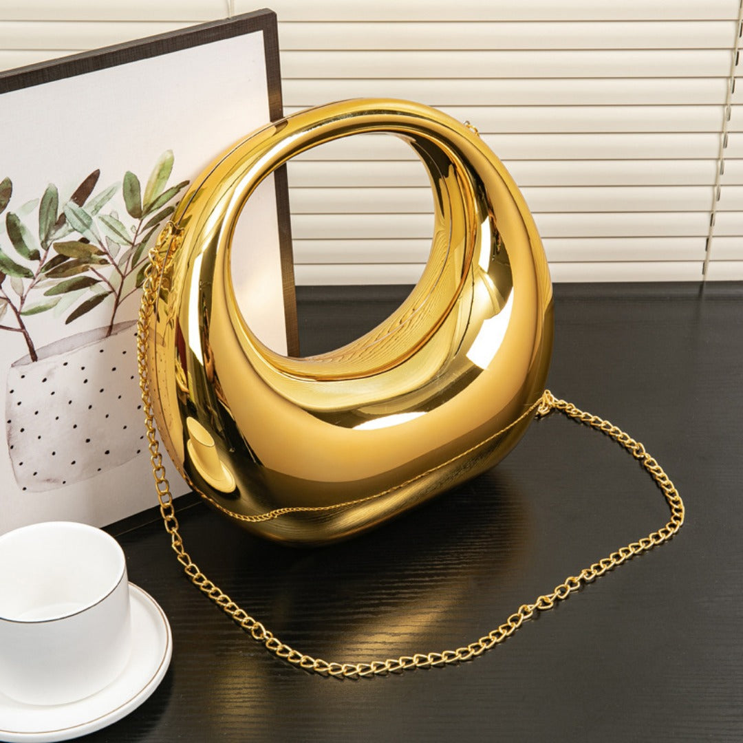 Elegante bolso de noche – Bolso de cena dorado y plateado, elegante neceser de maquillaje acrílico, bolso perfecto para graduación, bolso de fiesta y bolso de mano para bodas 