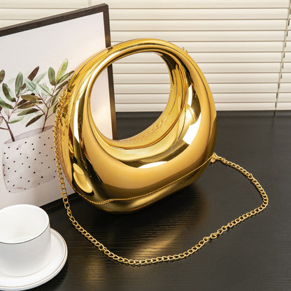 Elegante bolso de noche – Bolso de cena dorado y plateado, elegante neceser de maquillaje acrílico, bolso perfecto para graduación, bolso de fiesta y bolso de mano para bodas 