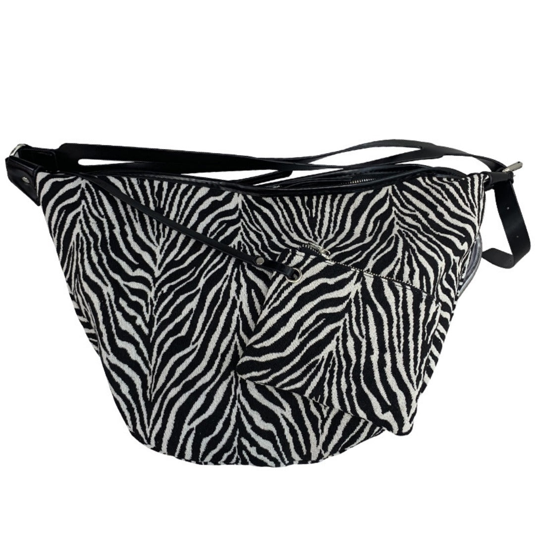 Bolso bandolera tipo slobo, bolso casual para mujer, bolso de hombro con estampado de cebra, bolso hobo 2 en 1 de gran capacidad 