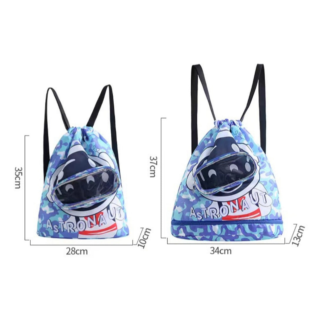 Bolsa de natación infantil, neceser con separadores para artículos secos y húmedos, bolsa de almacenamiento de natación de gran capacidad, mochila organizadora para la playa. 