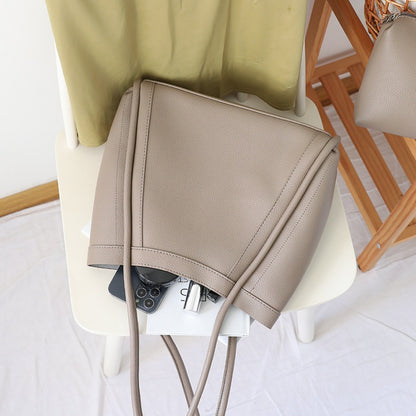 Bolso tote elegante de gran capacidad para mujer - Bolso bandolera tipo cubo retro de PU suave, bolso hobo texturizado 2 en 1 