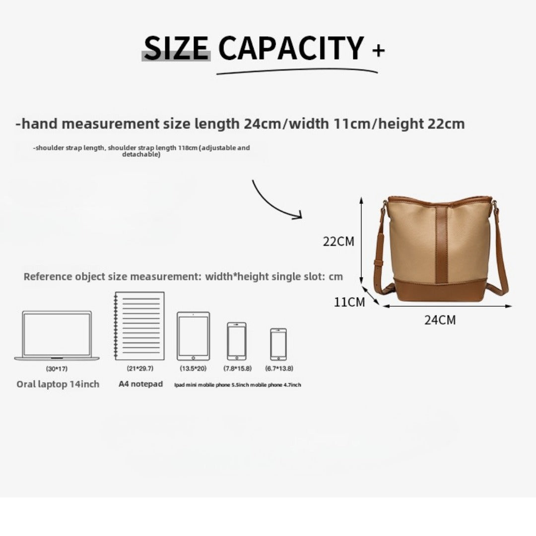 Bolso tipo cubo retro con textura sencilla y diseño minimalista - Bolso versátil para mujer, ideal para llevar al hombro o cruzado. 