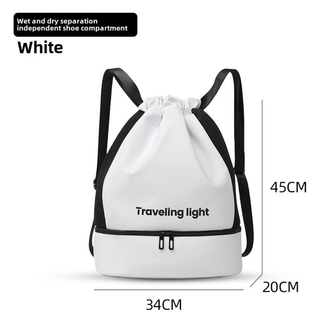 Mochila deportiva, mochila de natación con compartimentos para ropa seca y húmeda, mochila portátil impermeable para viajes cortos 