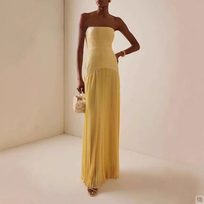 Vestido tubo plisado acanalado