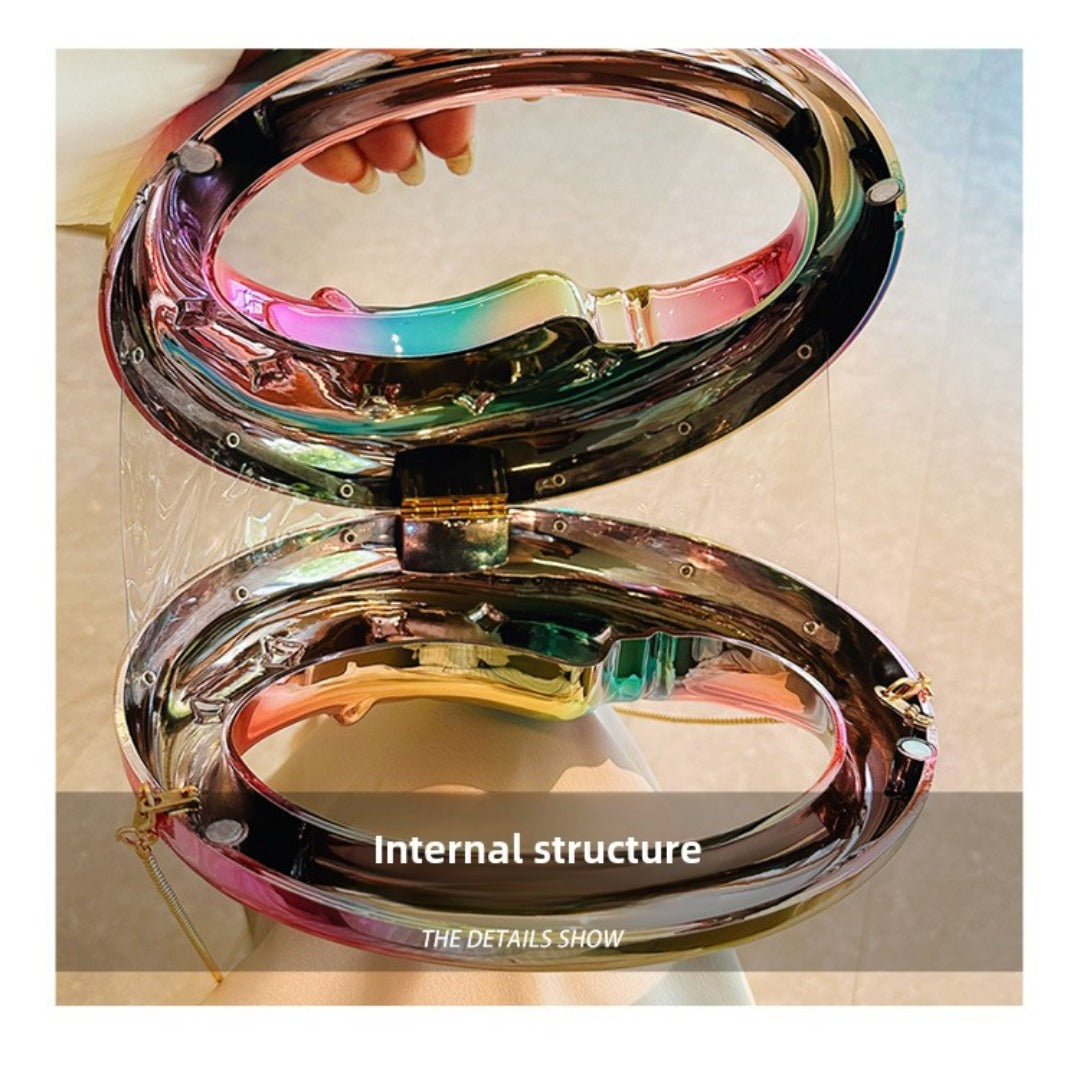 Bolso acrílico con forma de luna, bolso de hombro para mujer, bolso de noche, bolsos de noche formales para mujer, bolso de mano, bolso de mano informal, bolso de mano para fiesta, bolso de graduación, bolso de fiesta. 