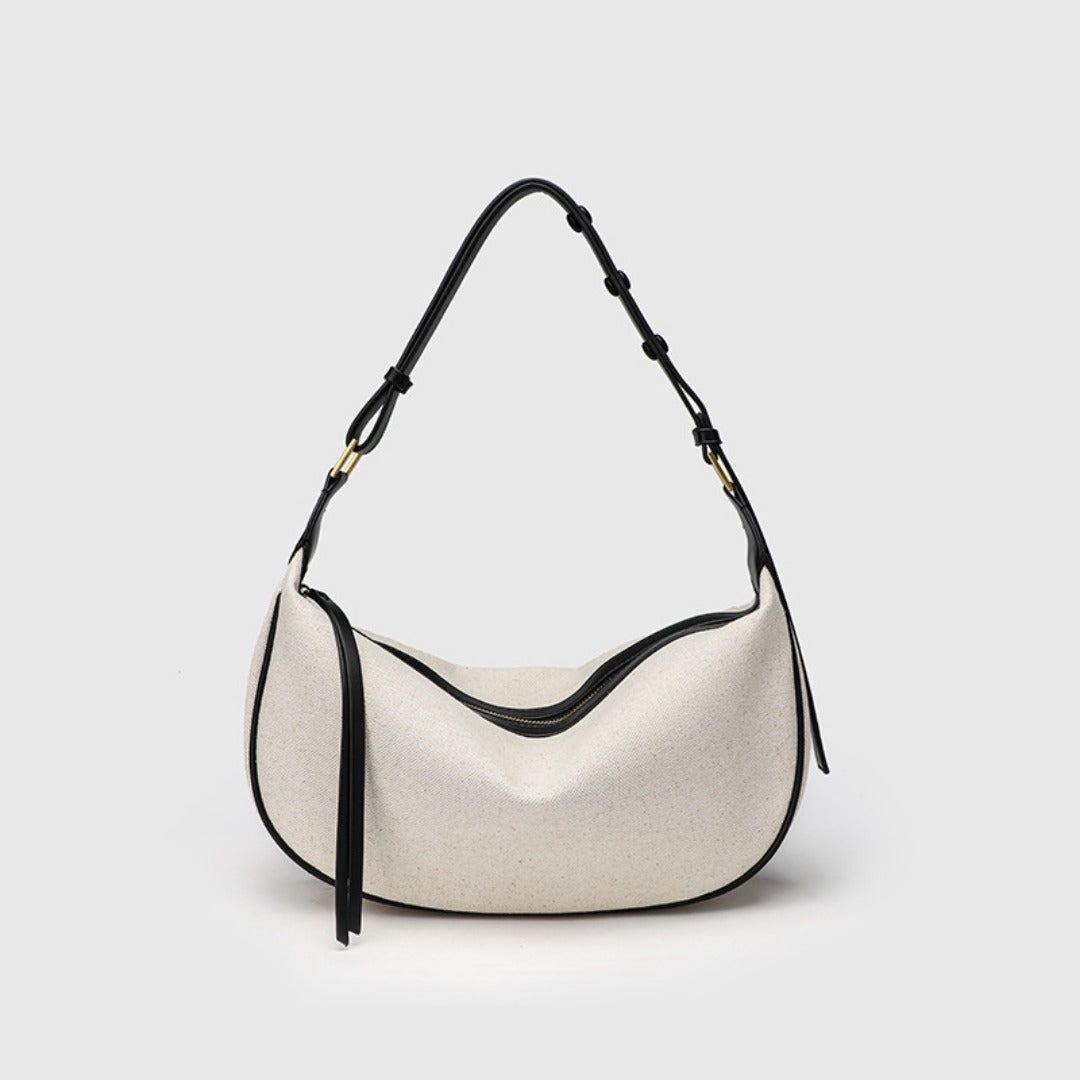 Bolso Hobo sencillo y elegante: bolso de hombro informal y versátil, perfecto para otoño e invierno. Bolso de lona para llevar bajo el brazo. 