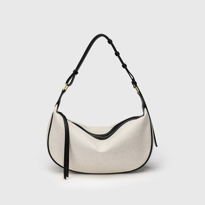 Bolso Hobo sencillo y elegante: bolso de hombro informal y versátil, perfecto para otoño e invierno. Bolso de lona para llevar bajo el brazo. 