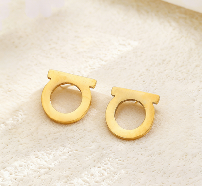 Minimalist D-Letter Stainless Steel Earrings