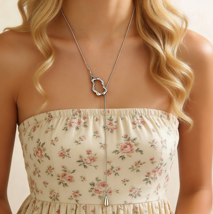 Trendy Irregular Snake Chain with Teardrop Pendant