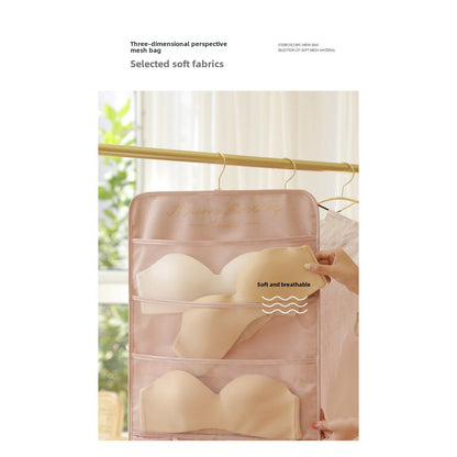 Underwear storage hanging bag, wall-mounted double-sided storage bag, underwear bra socks finishing bag, wardrobe hanging bag