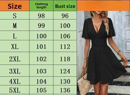 Deep v Waist Skinny Pleated Bubble Sleeve Dress Lantern Sleeve Bridesmaid