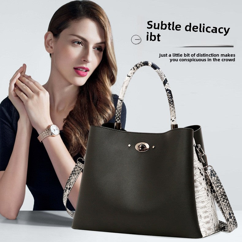 Maletín de oficina para mujer con estampado de piel de serpiente salvaje, estilo sencillo, bolso de mano para mujer, cartera TT21080319 