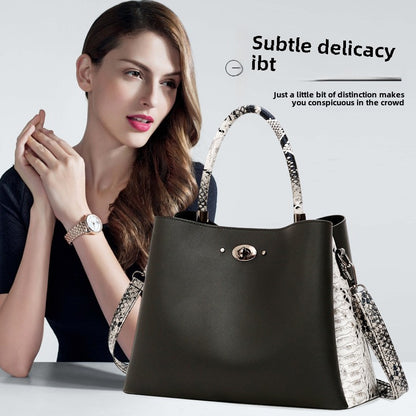 Maletín de oficina para mujer con estampado de piel de serpiente salvaje, estilo sencillo, bolso de mano para mujer, cartera TT21080319 