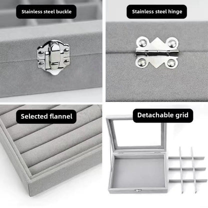 Flannel dustproof jewelry box with lid, ring earrings, earrings, necklace storage box, anti-oxidation jewelry storage box