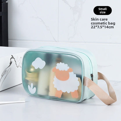 Bolsa para cosméticos, neceser con separadores para artículos húmedos y secos, neceser transparente e impermeable para cosméticos, estuche de maquillaje transparente, neceser de maquillaje con compartimentos. 