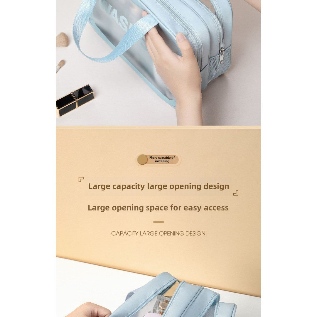 Premium Makeup Bag – Large-Capacity Cosmetic Bag for Women, Wet & Dry Separation Beach Bag, Travel-Friendly Swimsuit Wash Storage Bag