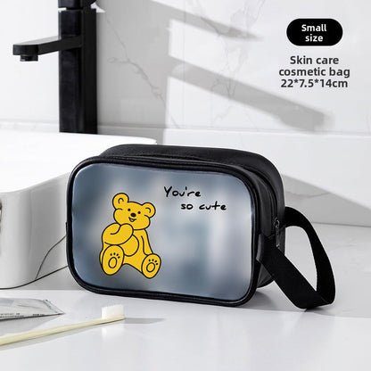Bolsa para cosméticos, neceser con separadores para artículos húmedos y secos, neceser transparente e impermeable para cosméticos, estuche de maquillaje transparente, neceser de maquillaje con compartimentos. 
