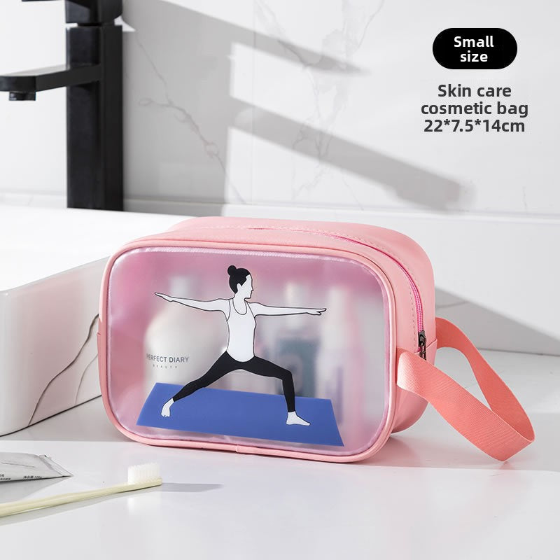 Bolsa para cosméticos, neceser con separadores para artículos húmedos y secos, neceser transparente e impermeable para cosméticos, estuche de maquillaje transparente, neceser de maquillaje con compartimentos. 