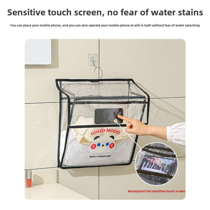 Bathroom transparent storage bag, put clothes toilet storage bag, transparent PVC large-capacity wall-mounted waterproof bathroom hanging bag