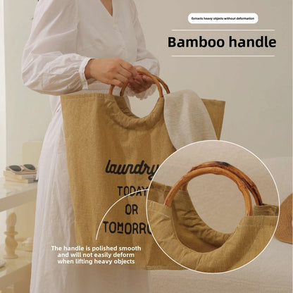 Cesto de lavandería Tote para ropa, cesta de gran capacidad para pantalones y ropa, cesta de lavandería impermeable de poliéster 