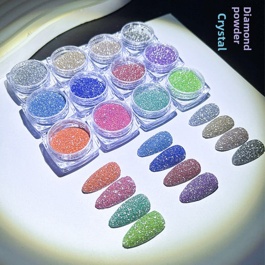 1059 Polvo de diamante triturado cristalino, polvo brillante, polvo brillante para uñas postizas de epoxi láser de alta intensidad.