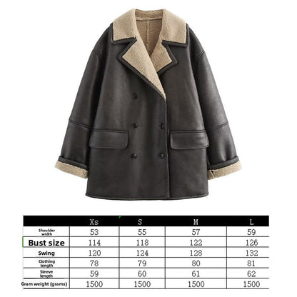 Women Loose-Fit Fur Collar Jacket