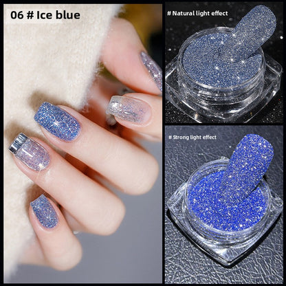 1059 Polvo de diamante triturado cristalino, polvo brillante, polvo brillante para uñas postizas de epoxi láser de alta intensidad.