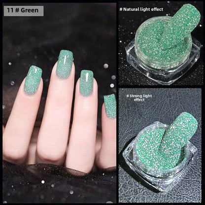 1059 Polvo de diamante triturado cristalino, polvo brillante, polvo brillante para uñas postizas de epoxi láser de alta intensidad.