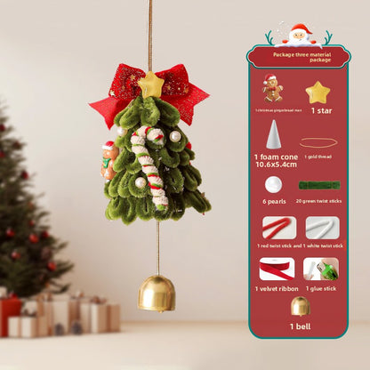 Árbol de Navidad con palo giratorio, carillón de viento hecho a mano para colgar en el coche, decoración para colgar en la puerta, colgante para actividades en centros comerciales