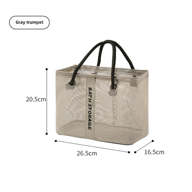 Bolsa de baño de malla, bolsa de baño con bolsillo de malla para artículos de aseo de natación, bolsa de baño para hombre, bolsa de almacenamiento grande 