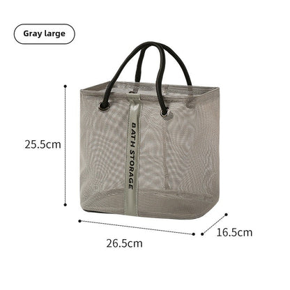 Bolsa de baño de malla, bolsa de baño con bolsillo de malla para artículos de aseo de natación, bolsa de baño para hombre, bolsa de almacenamiento grande 