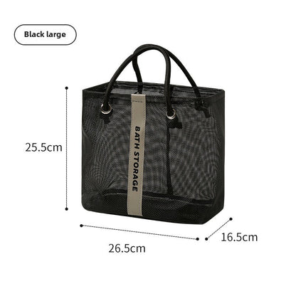 Bolsa de baño de malla, bolsa de baño con bolsillo de malla para artículos de aseo de natación, bolsa de baño para hombre, bolsa de almacenamiento grande 